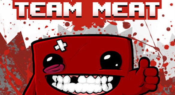 Team Meat logo - Super Meat Boy is pleased to be available through Steam