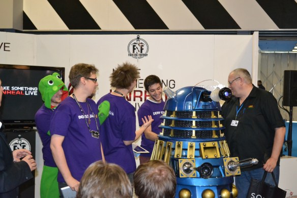 Train2Game at Gadget Show Live gets a surprise visit from a Dr Who Dalek