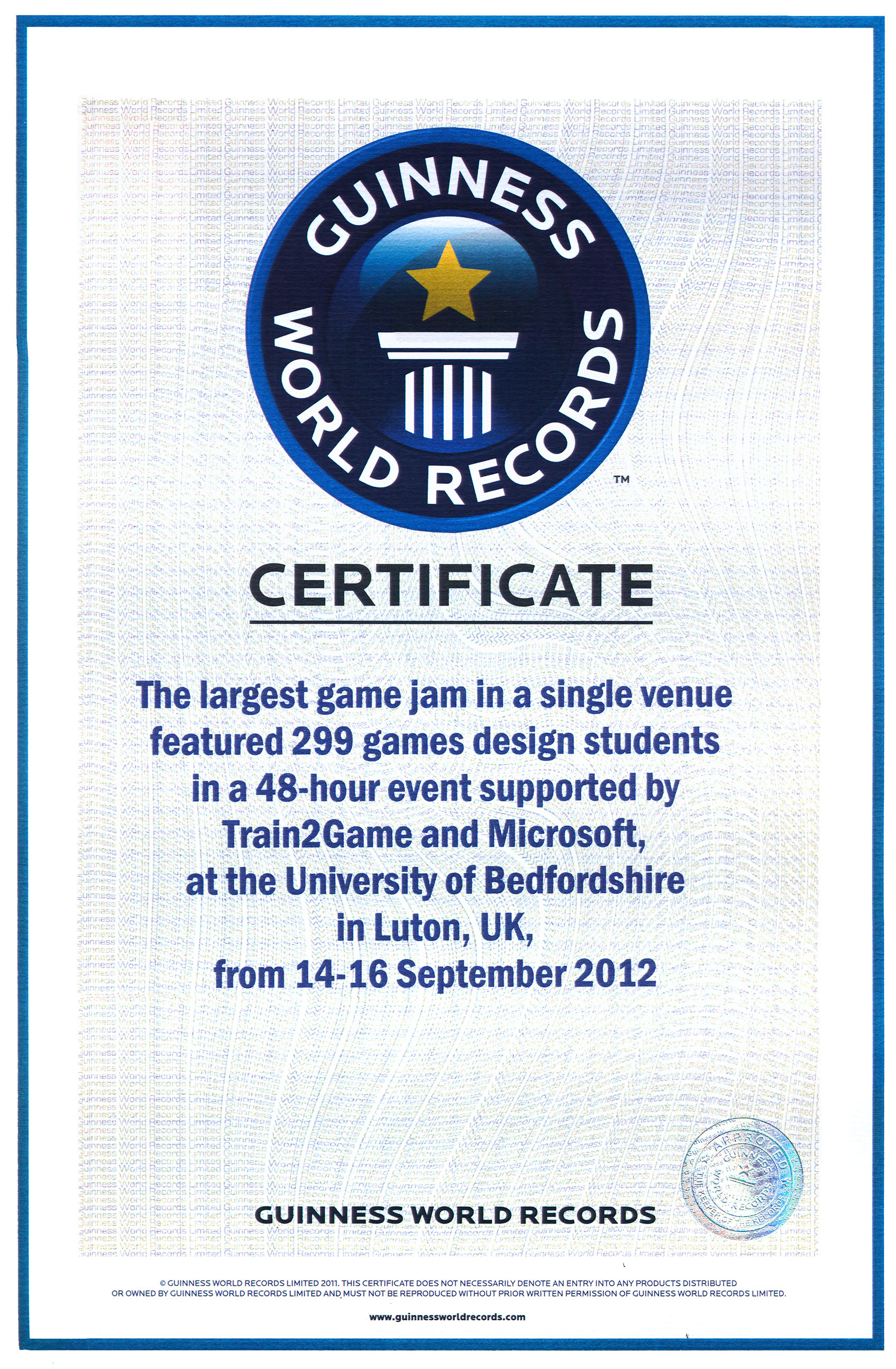 Guinness Certificate